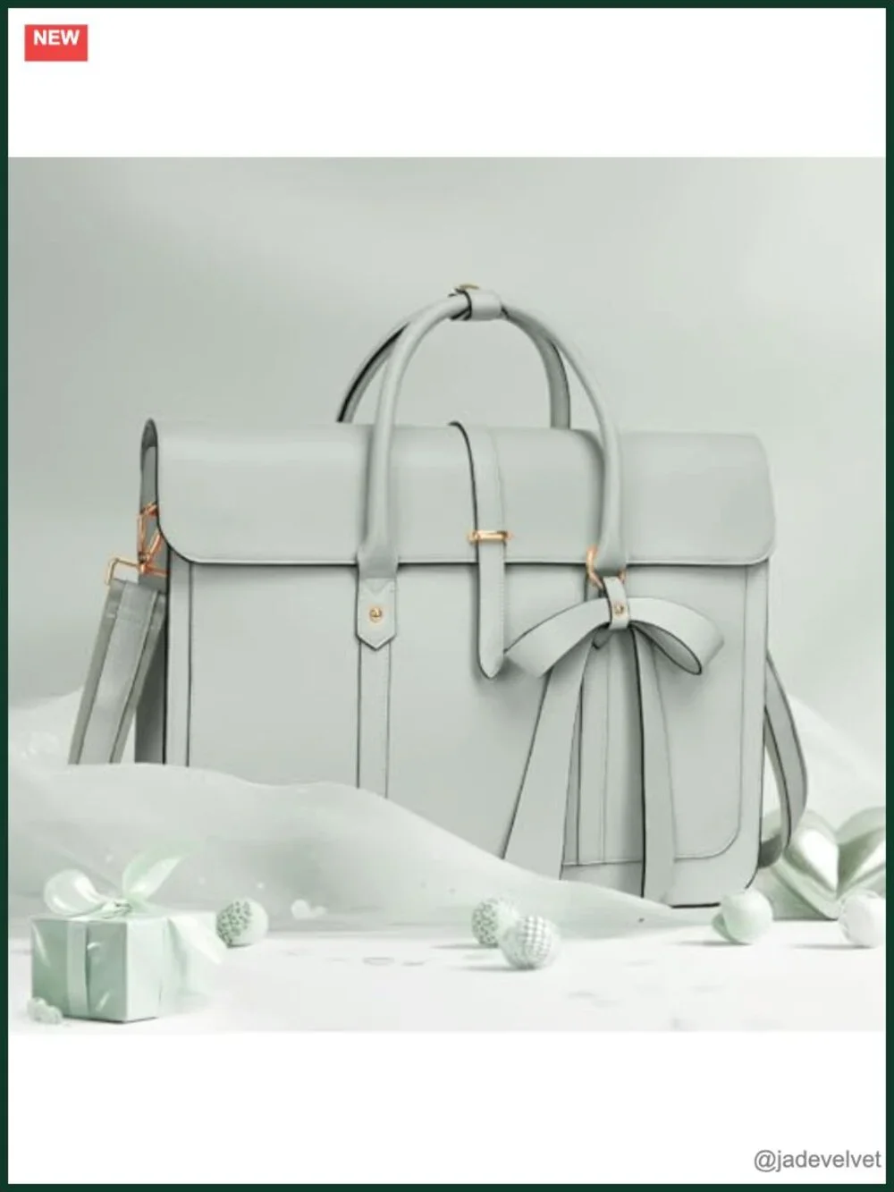PU Leather Laptop Bag Convertible Backpack Shoulder Bag with Bowknot